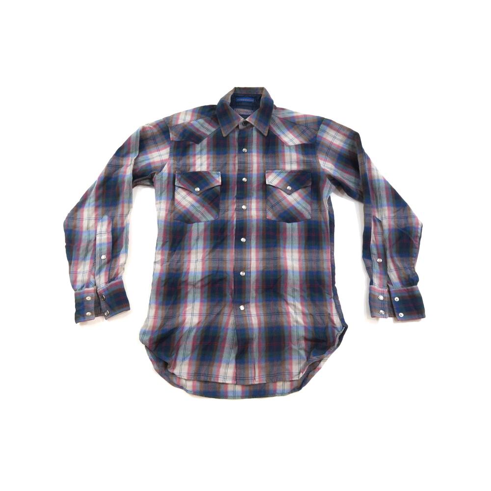 Sir Pendleton Pearl Snap Shirt High Grade Western Wear Shadow Plaid Sz S